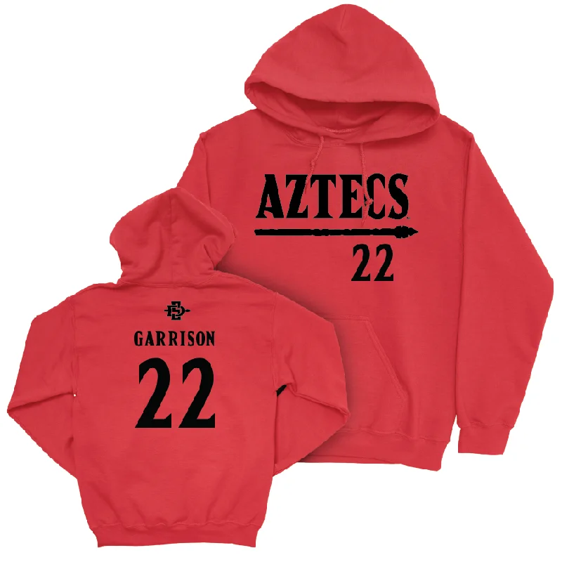 SDSU Football Red Staple Hoodie - Max Garrison #22