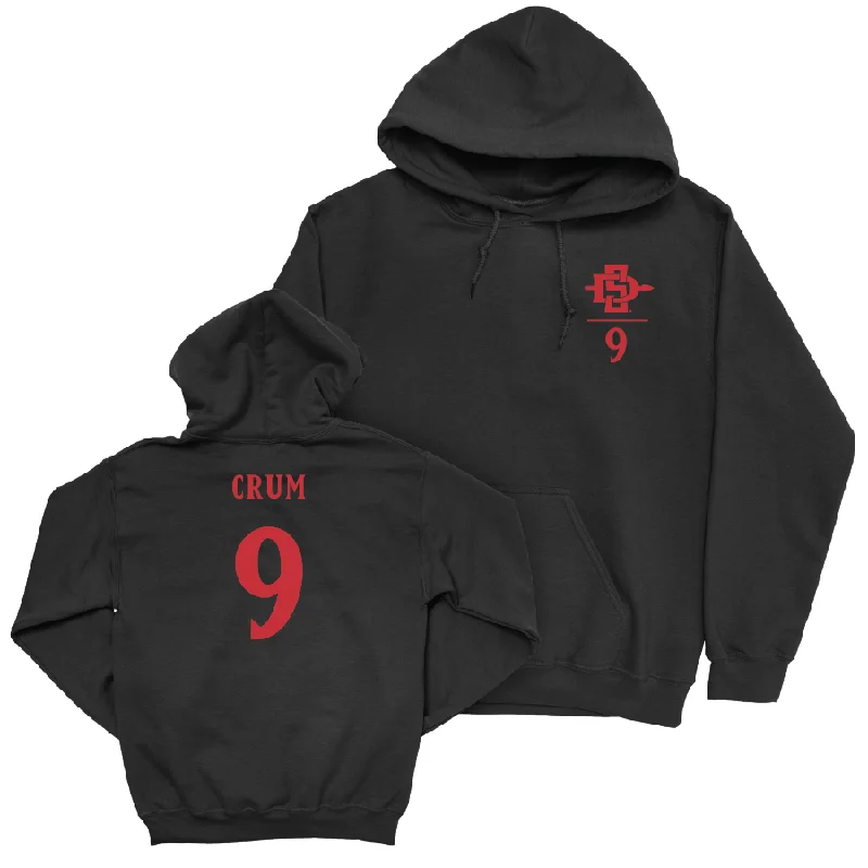 SDSU Football Black Logo Hoodie - Kyle Crum #9