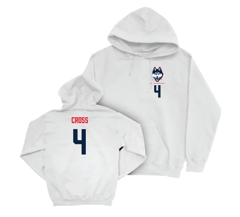 UConn Football Logo White Hoodie - Stan Cross | #4