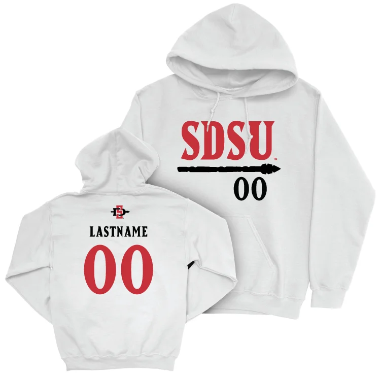 SDSU Football White Staple Hoodie   - Ryan Weinberg