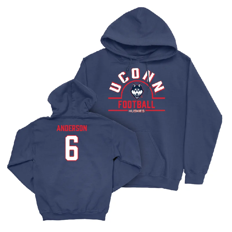 UConn Football Arch Navy Hoodie  - Ezeriah Anderson