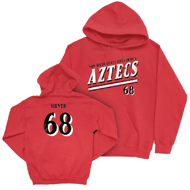 SDSU Football Red Slant Hoodie  - Ryan Silver