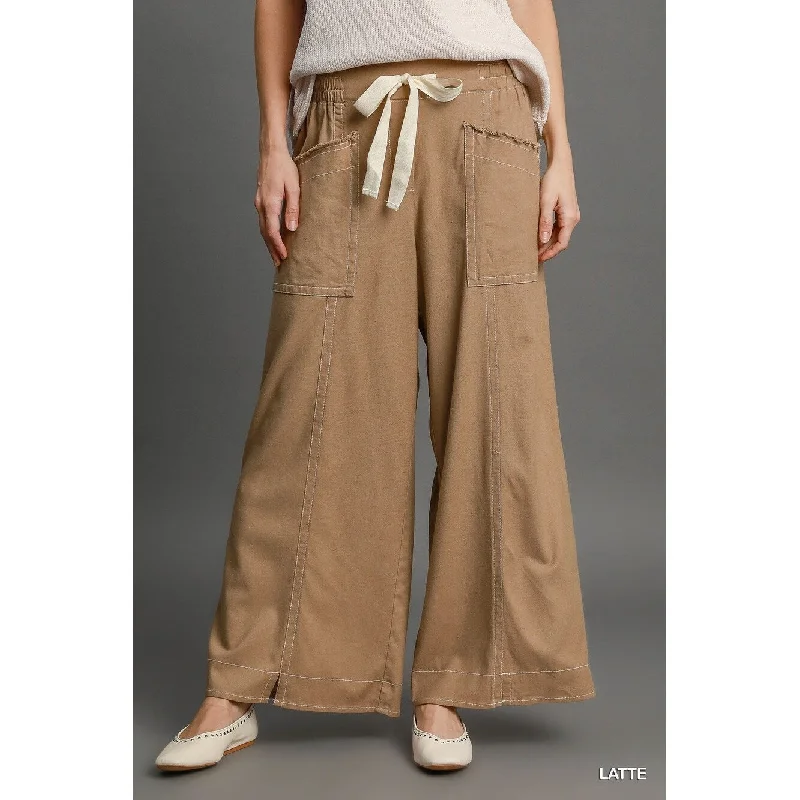 Wide Leg Pull On Pants