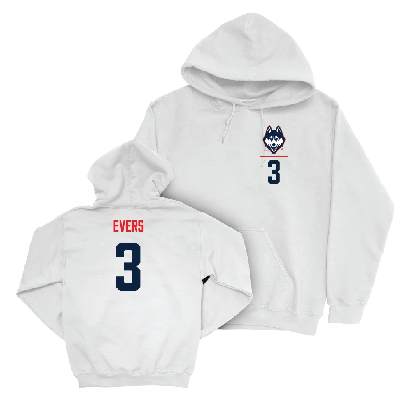 UConn Football Logo White Hoodie  - Nick Evers