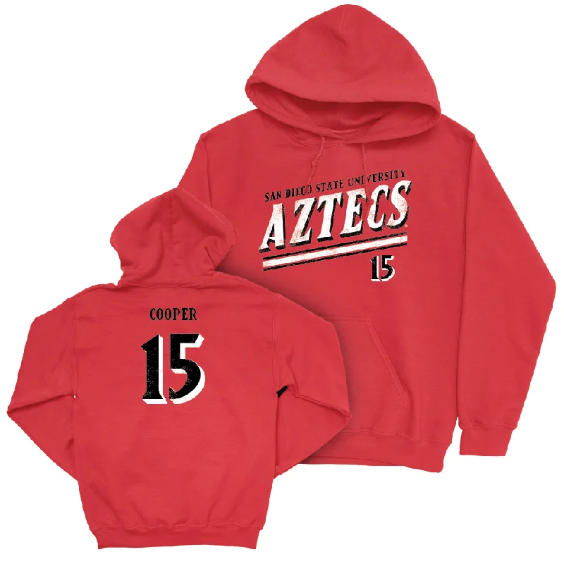 SDSU Football Red Slant Hoodie   - Marquez Cooper