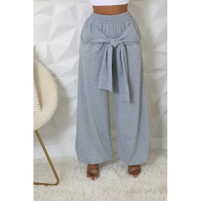 High-waisted Stretch Pants with Elastic Waistband