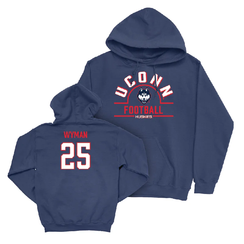 UConn Football Arch Navy Hoodie - Frank Daniley | #35