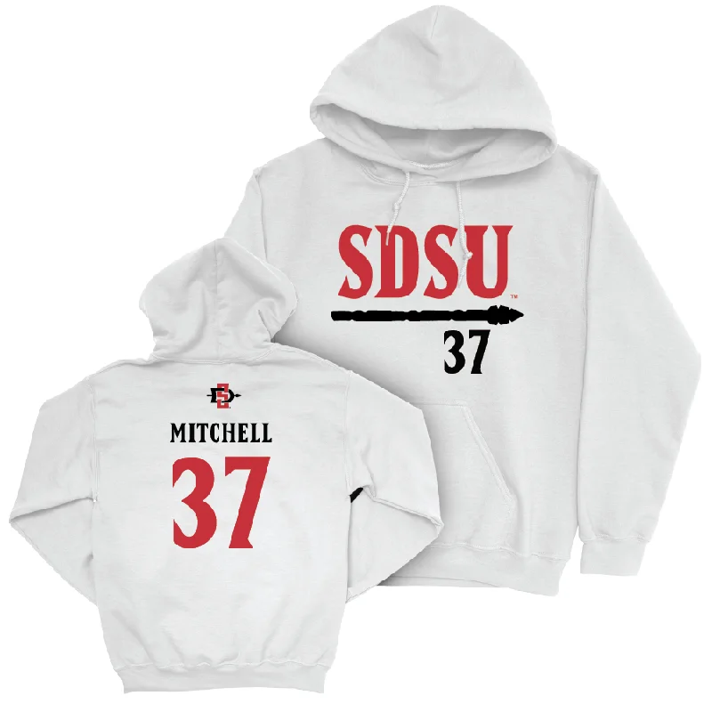 SDSU Football White Staple Hoodie   - Jason Mitchell