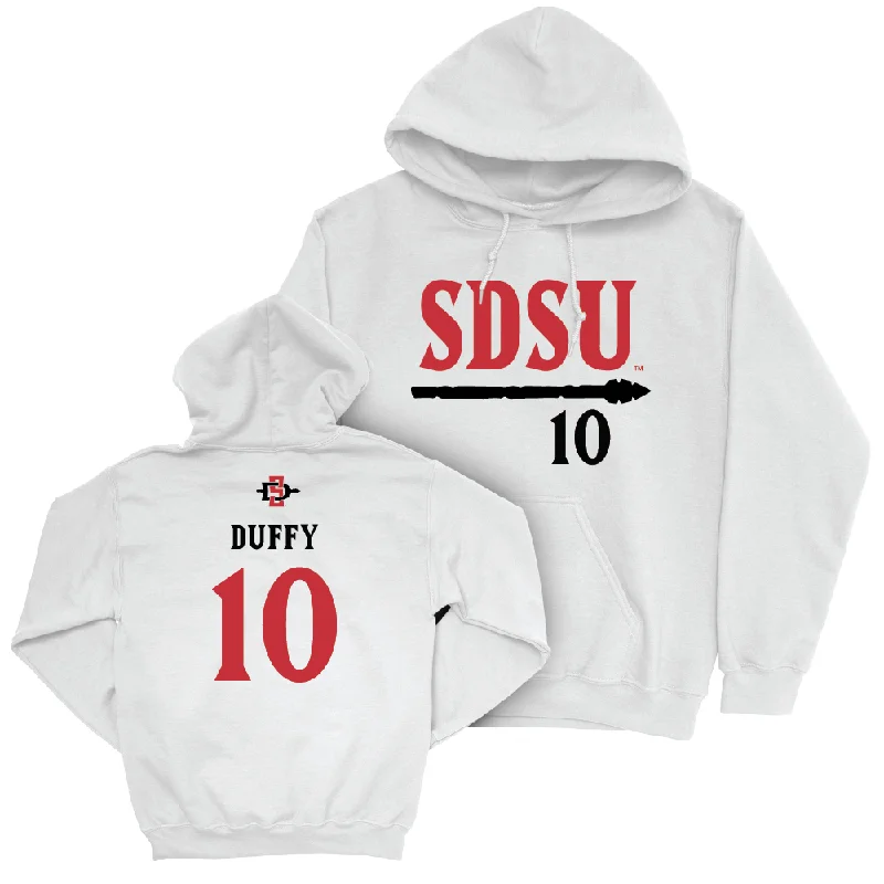 SDSU Football White Staple Hoodie  - Aj Duffy