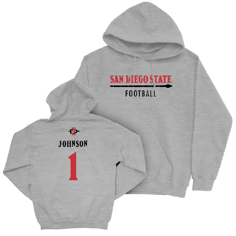 SDSU Football Sport Grey Classic Hoodie - Chris Johnson #1