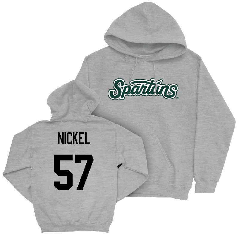 Sport Grey Football Script Hoodie  - Mason Nickel