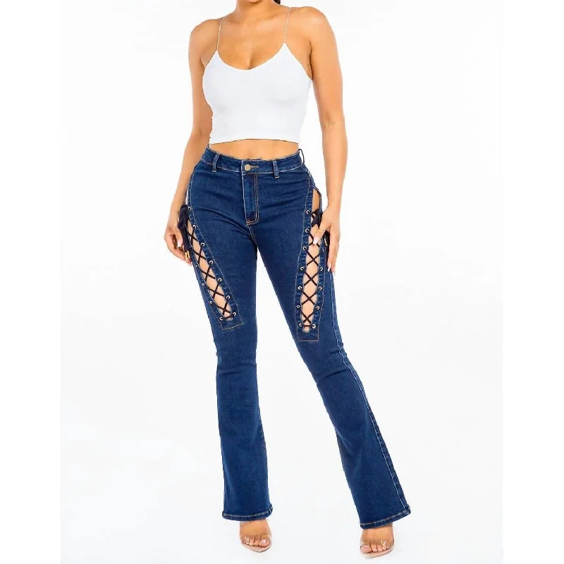 American Bazi - Chic Lace Up High Rise Denim