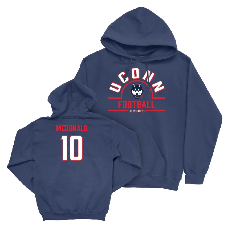 UConn Football Arch Navy Hoodie  - Jayden McDonald