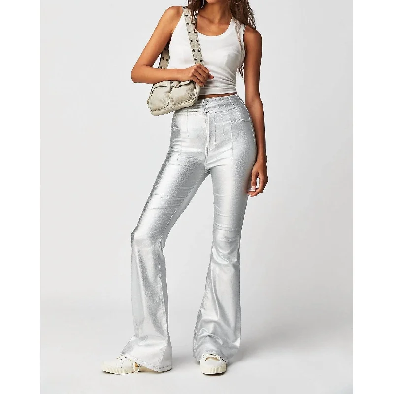 Free People - Jayde Metallic Flare Jeans