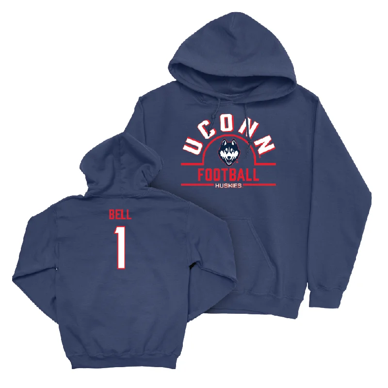 UConn Football Arch Navy Hoodie  - Skyler Bell