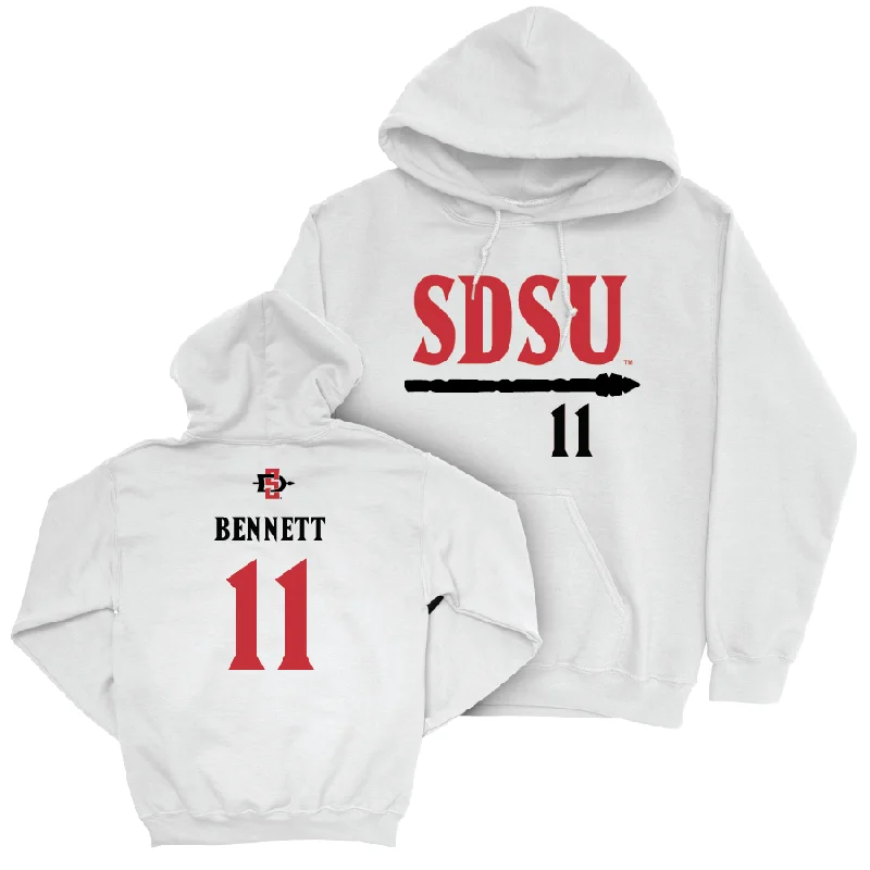 SDSU Football White Staple Hoodie   - Nate Bennett