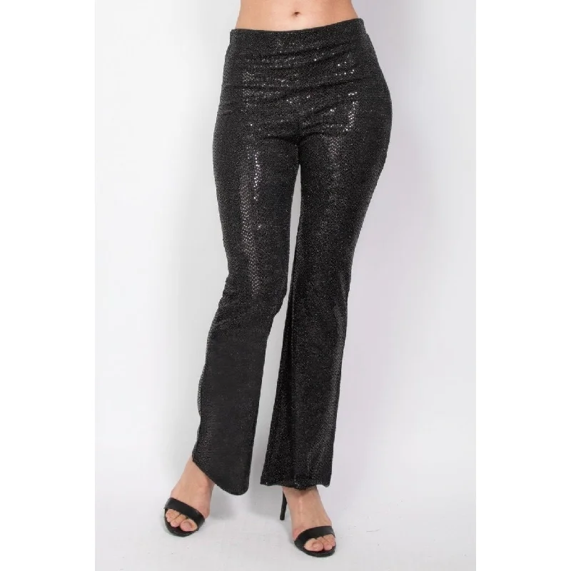 Sequined Fit And Flare Midrise Pants