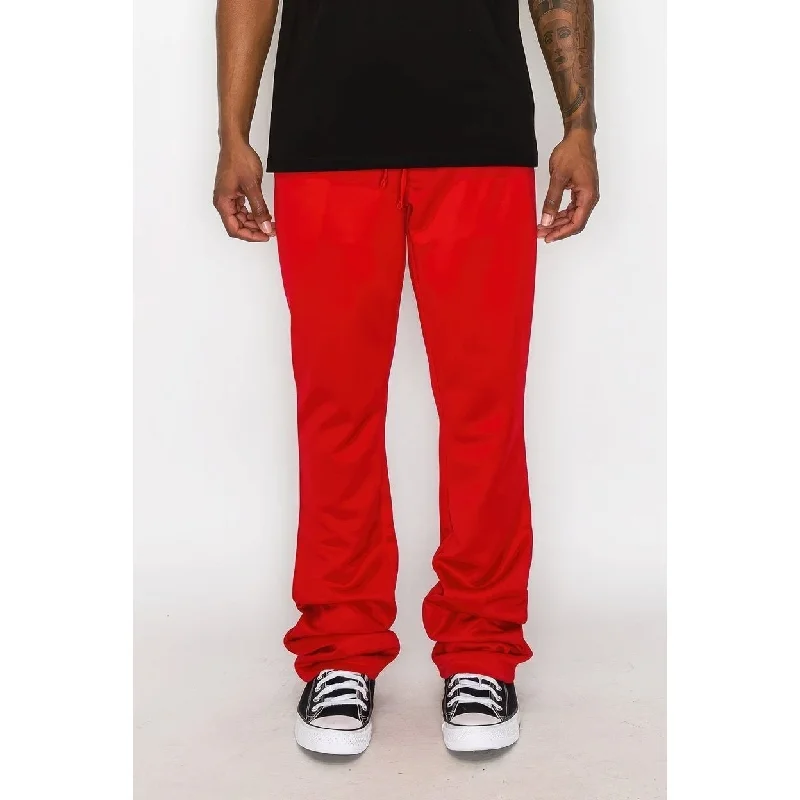 Solid Flare Stacked Track Pants