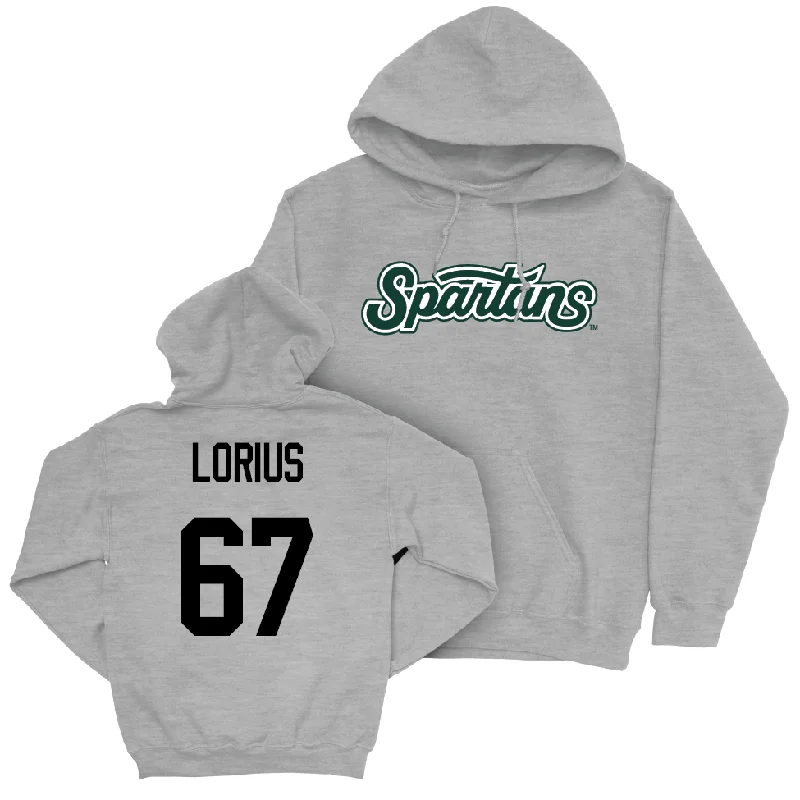 Sport Grey Football Script Hoodie  - Hayden Lorius