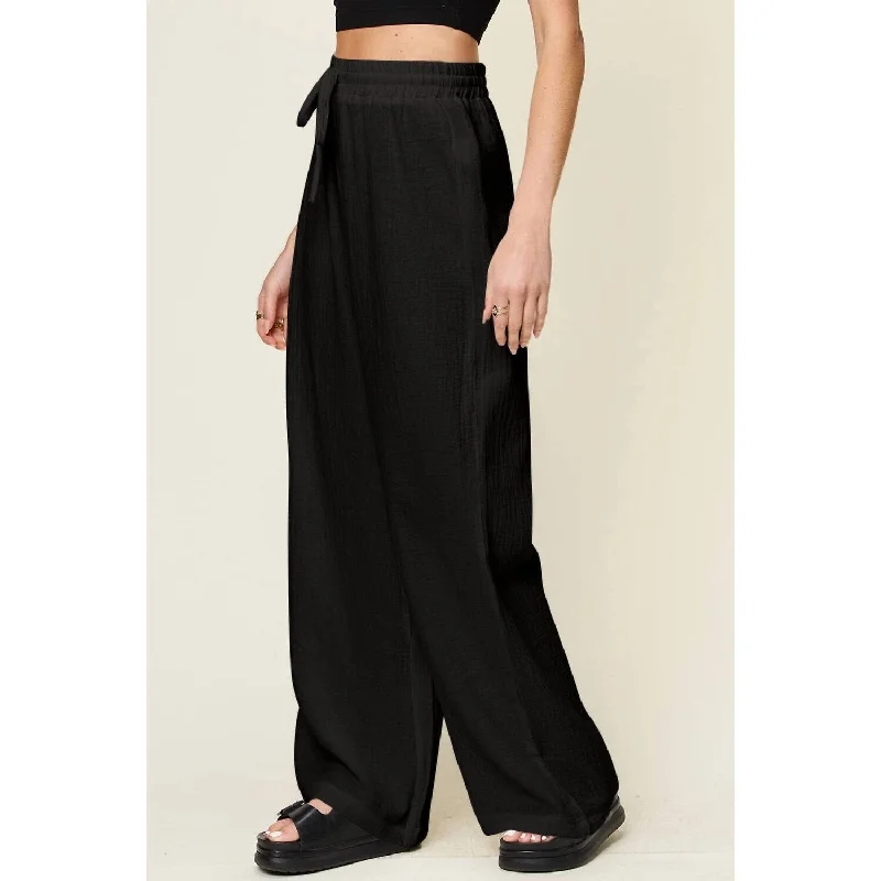 Double Take - Wide Leg Drawstring Pants