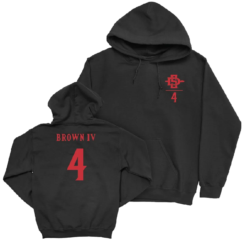 SDSU Football Black Logo Hoodie  - Louis Brown