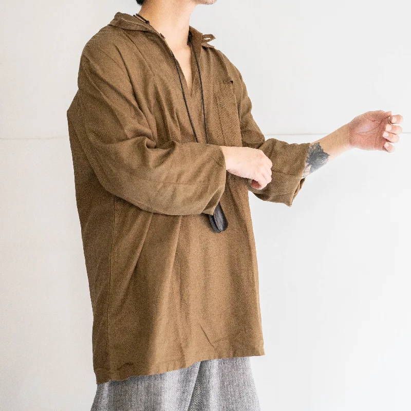 1980-2000s Czech military brown pull over shirt 'dead stock'