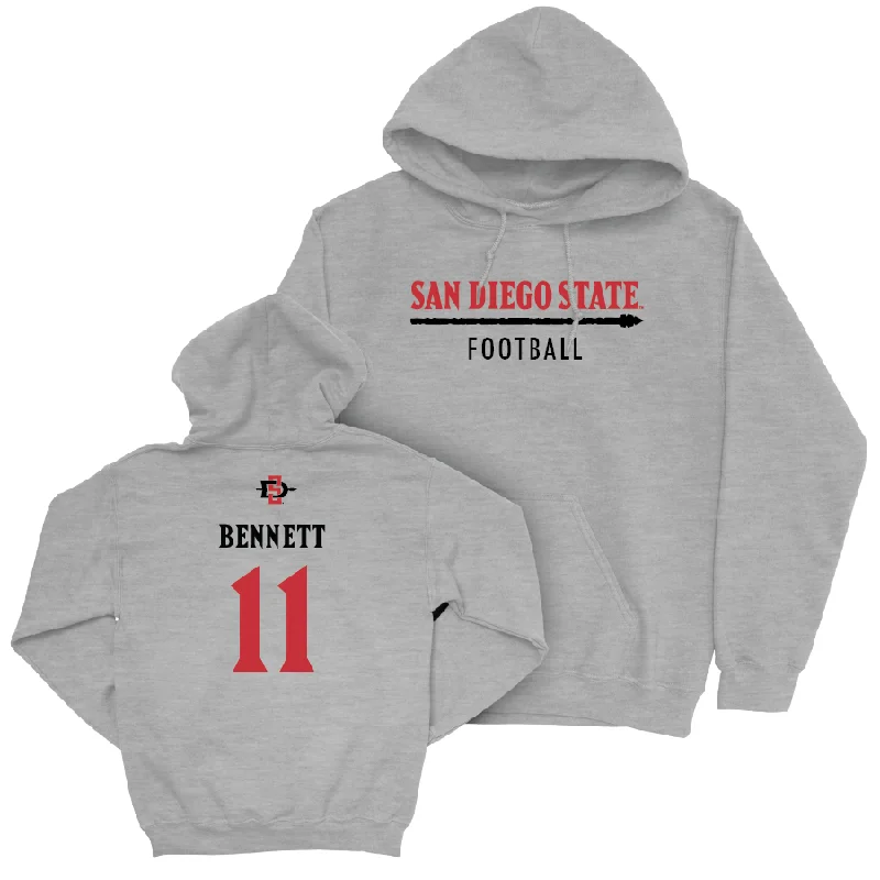 SDSU Football Sport Grey Classic Hoodie   - Nate Bennett