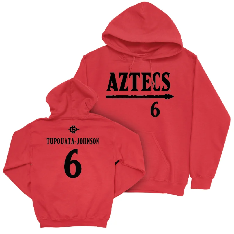 SDSU Football Red Staple Hoodie  - Javance Tupouata-Johnson