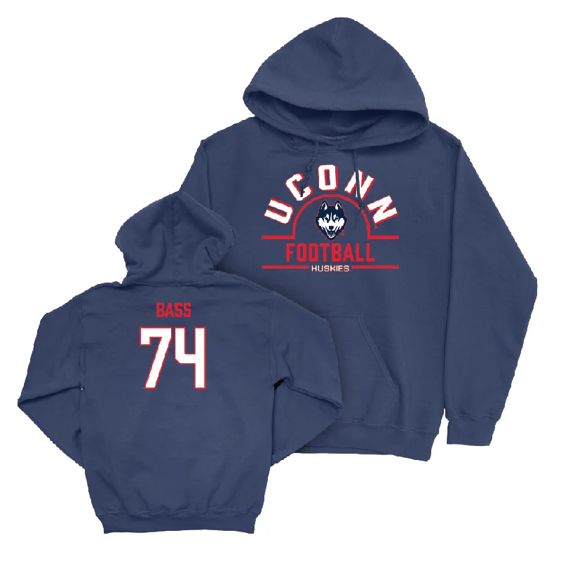 UConn Football Arch Navy Hoodie  - Jayden Bass