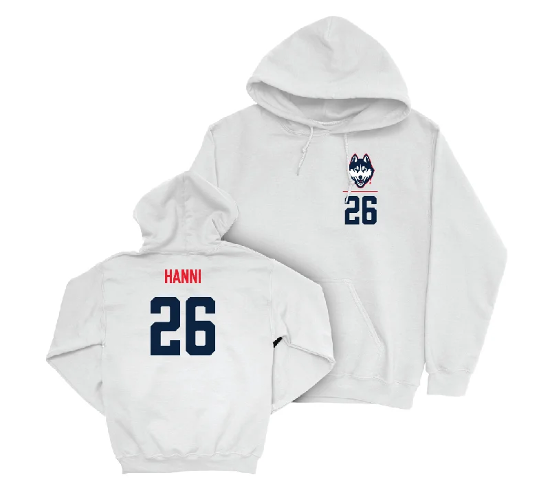 UConn Football Logo White Hoodie - Sabri Hanni | #26