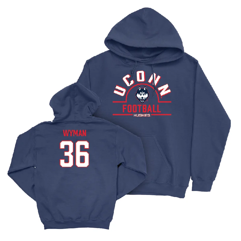 UConn Football Arch Navy Hoodie - Danny Shaban