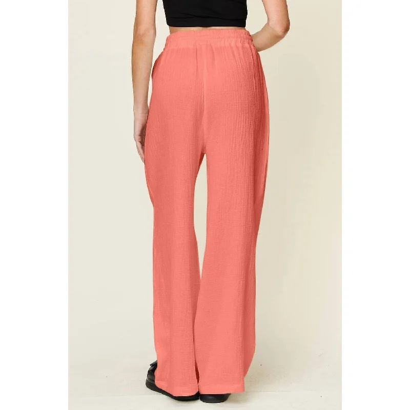 Double Take - Wide Leg Drawstring Pants