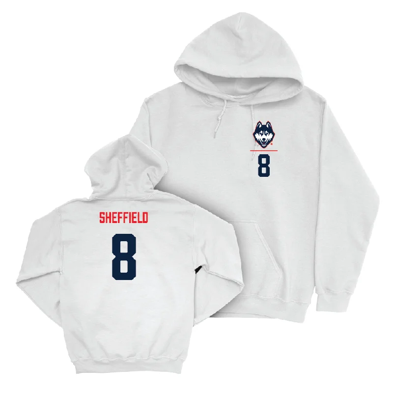 UConn Football Logo White Hoodie  - Tj Sheffield