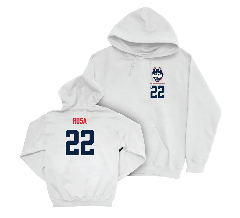 UConn Football Logo White Hoodie - Victor Rosa | #22