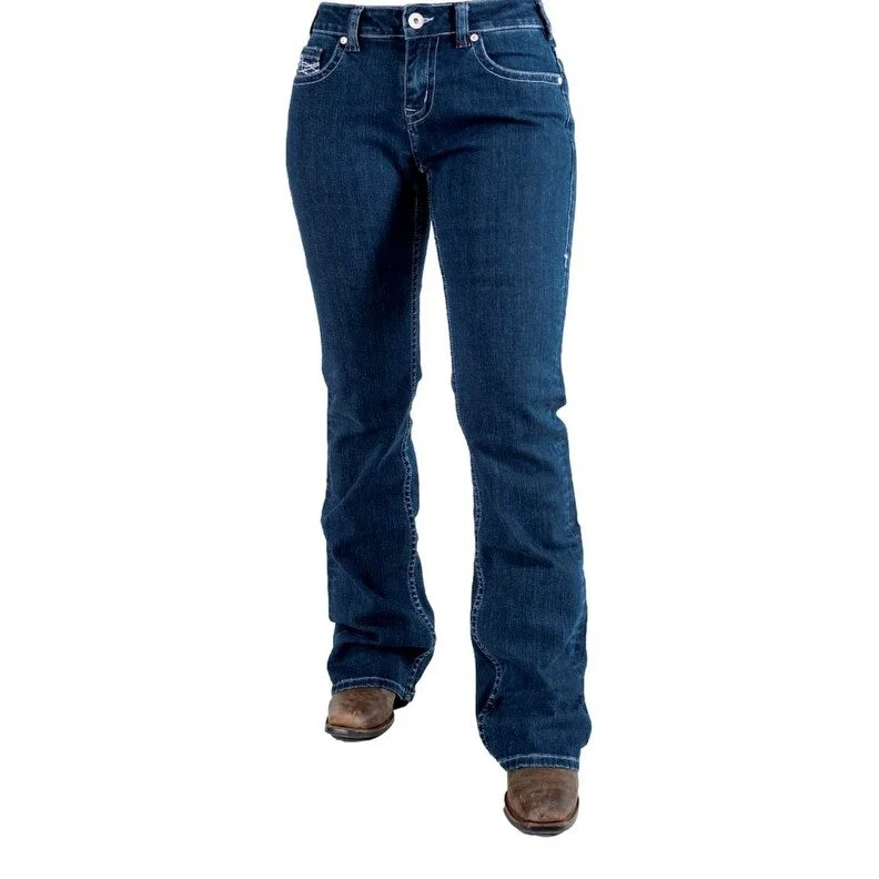 Cowgirl Tuff Western Jeans Womens Freedom Bootcut Med JFRDOM