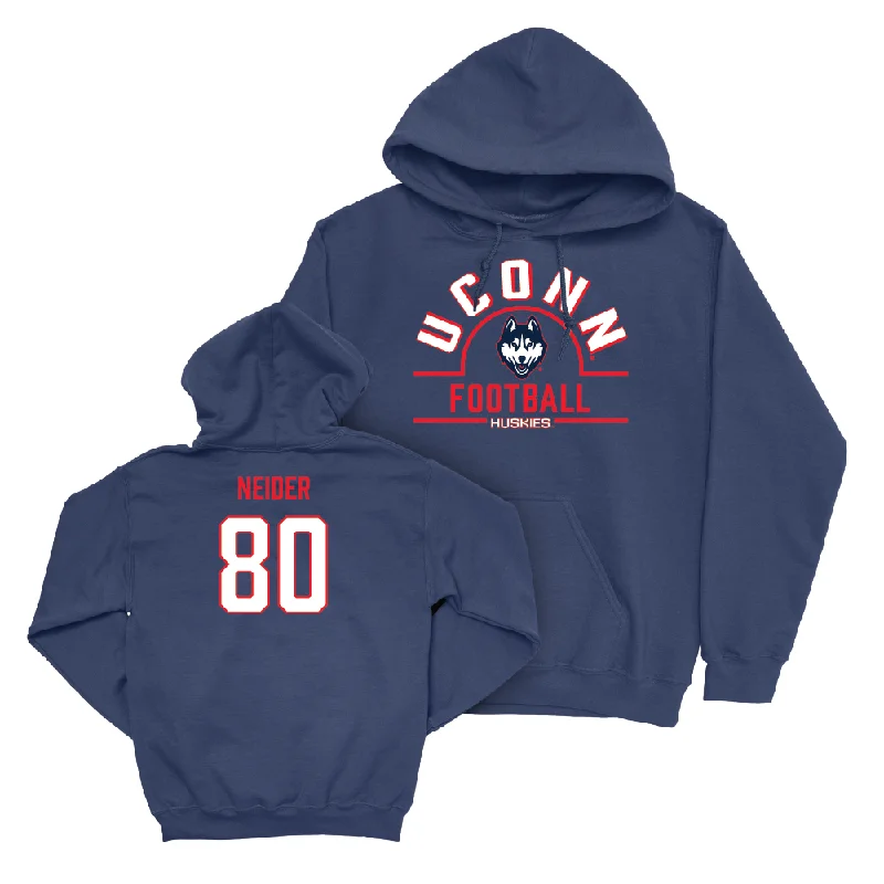 UConn Football Arch Navy Hoodie - John Neider | #38