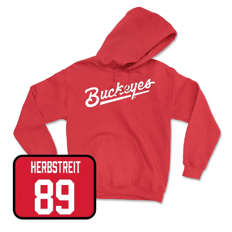 Red Football Script Hoodie - Zak Herbstreit