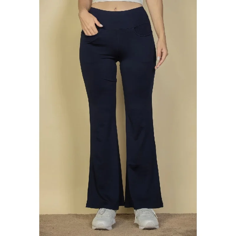 High Waisted Front Pocket Flare Pants