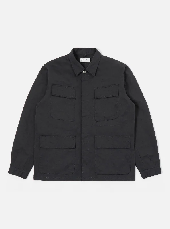 Universal Works MW Fatigue Jacket in Black Twill