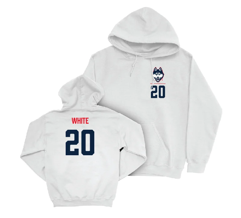 UConn Football Logo White Hoodie - Torion White | #20