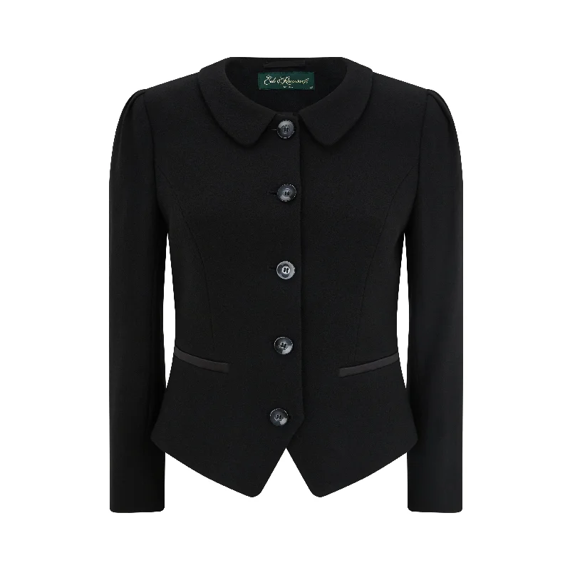 Libi Tailored Wool Crepe Jacket Black