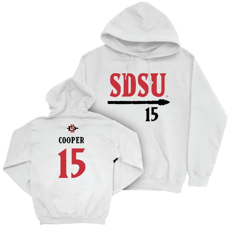 SDSU Football White Staple Hoodie   - Marquez Cooper