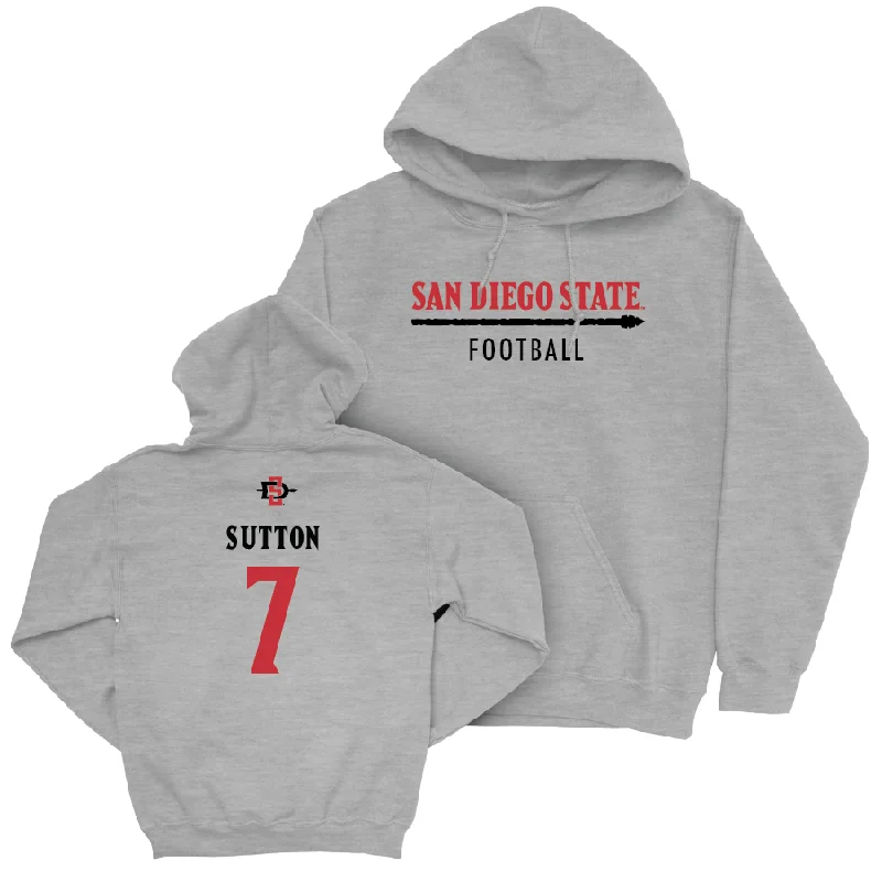 SDSU Football Sport Grey Classic Hoodie - Lucky Sutton #7