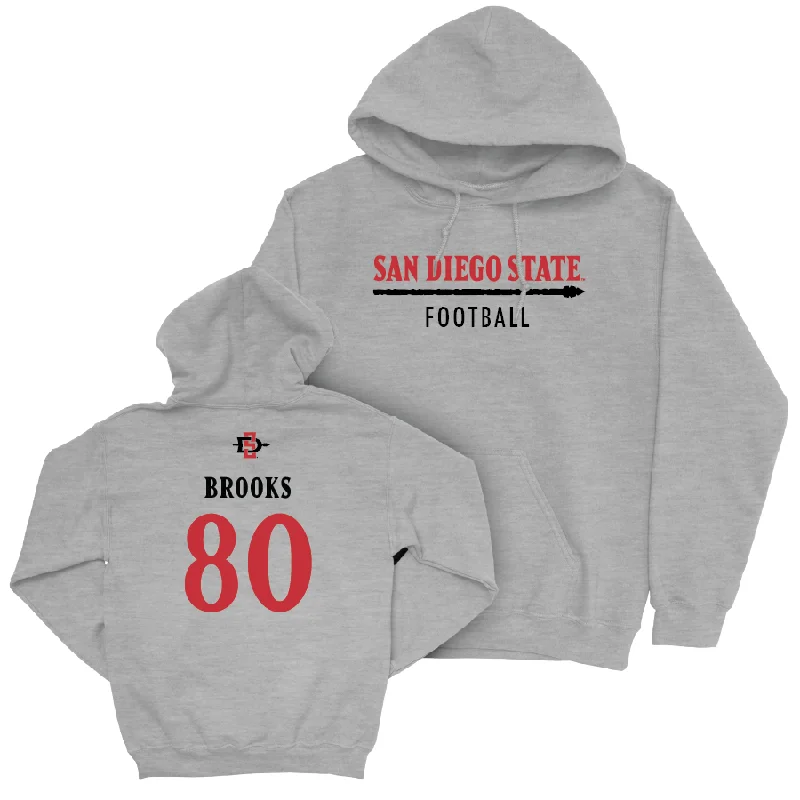 SDSU Football Sport Grey Classic Hoodie   - Baylin Brooks