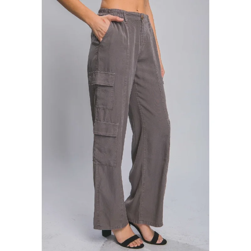 FullLength Tencel Pants With Cargo Pockets