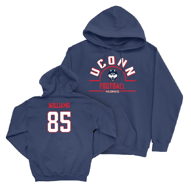 UConn Football Arch Navy Hoodie - Teddy Williams