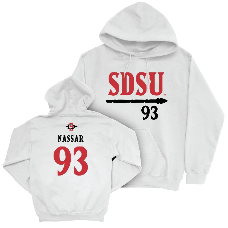 SDSU Football White Staple Hoodie  - Brady Nassar