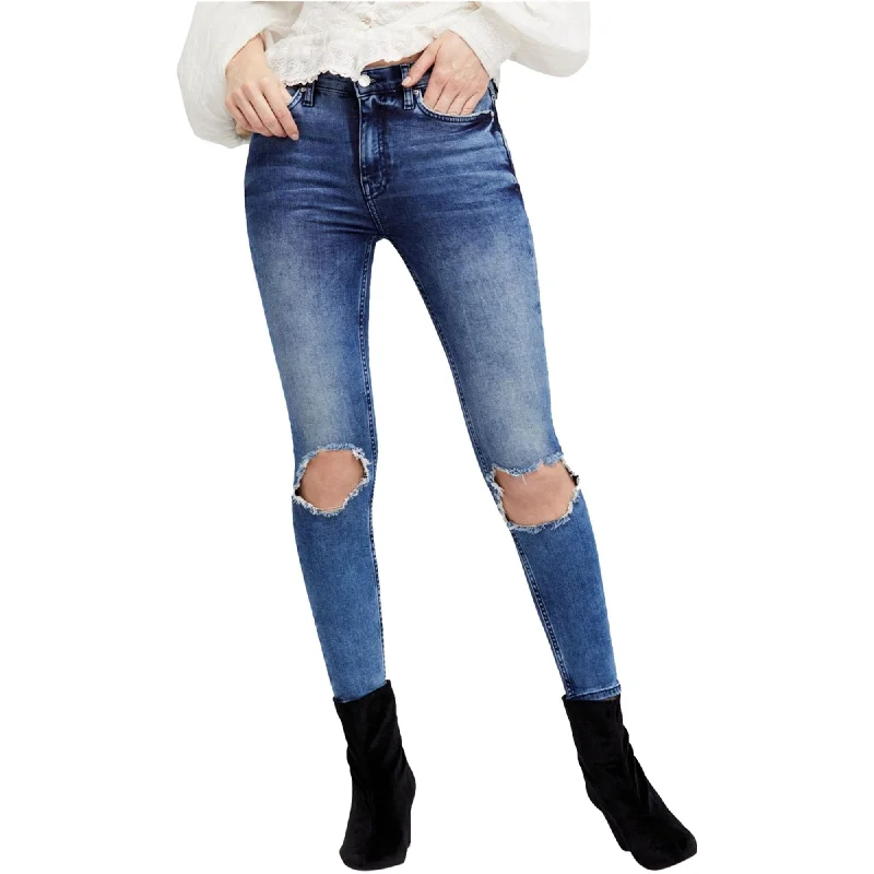 Free People Womens Busted Skinny Fit Jeans