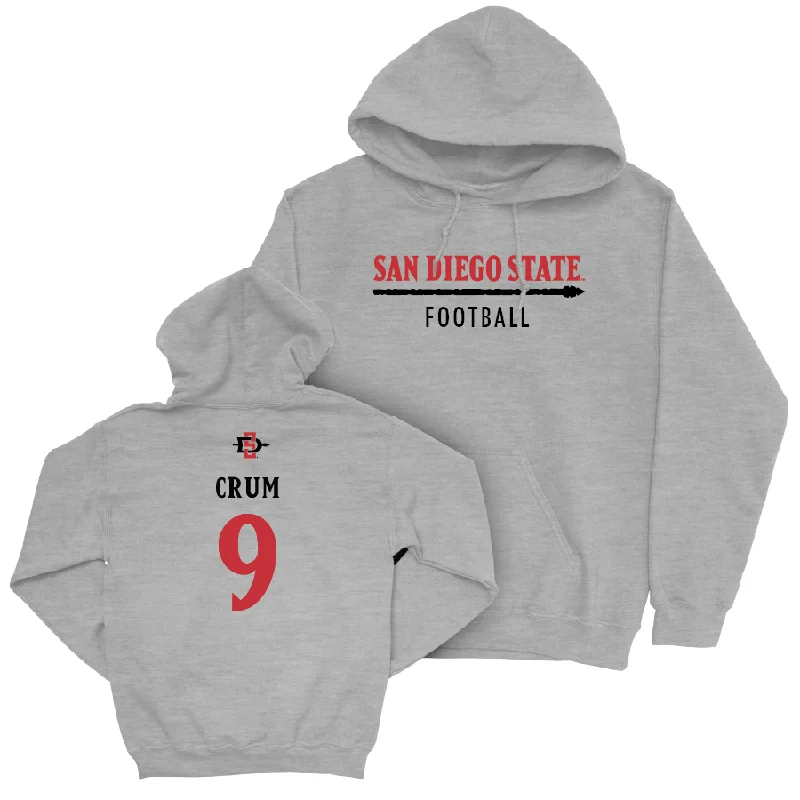 SDSU Football Sport Grey Classic Hoodie - Kyle Crum #9