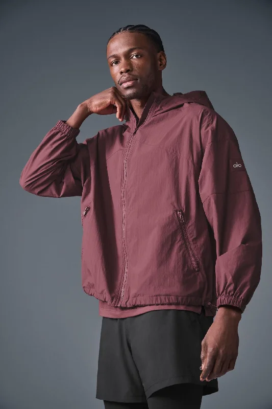 Vantage Nylon Ripstop Track Jacket - Burgundy Truffle